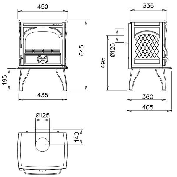 Піч Dovre 250 M, 6 кВт, мультипаливна