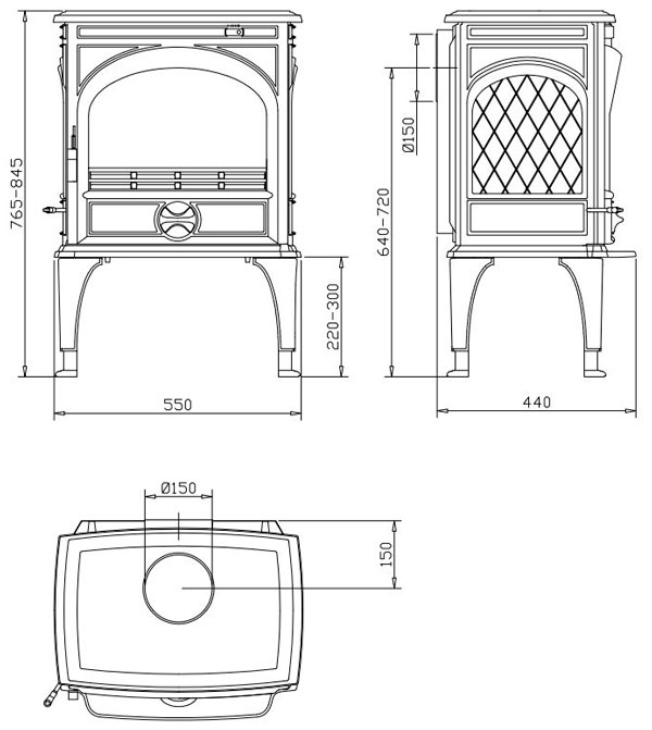 Піч Dovre 425 GM, 10 кВт, мультипаливна