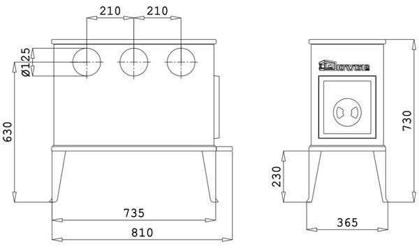 Піч Dovre 300 CB, 9 кВт